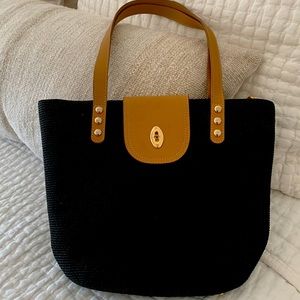 ERIC JAVITS black tan double strap shoulder bag